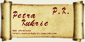 Petra Kukrić vizit kartica